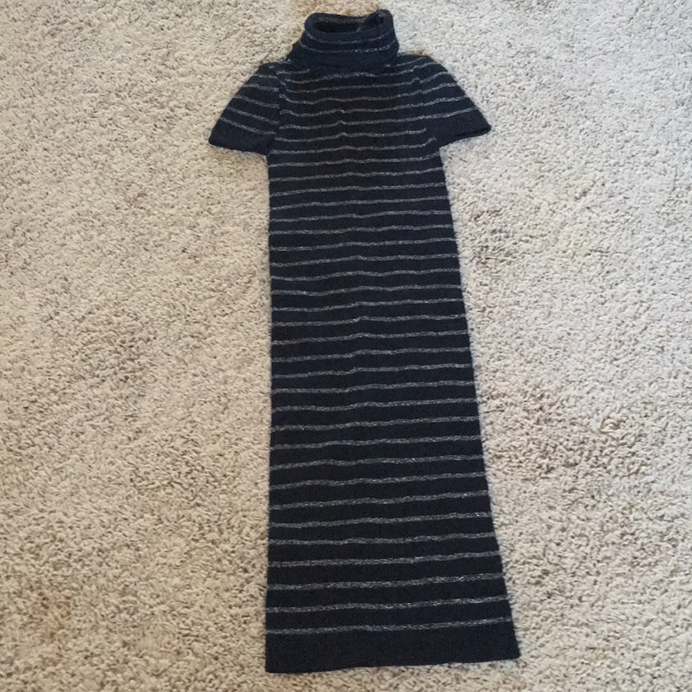 Bebe Black and Silver Bodycon Dress